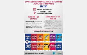 Stage Multidisciplines à Toulouse Dimanche 02 octobre 2022 