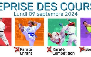 Reprise des cours saison 2024-2025