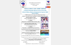 Stage Départemental KATA,COMBAT,ARBITRAGE à Onet le Château